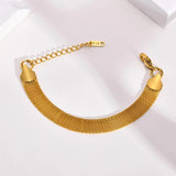 Vintage Mesh Link Bracelet for Women - Thick Chain Stainless Steel