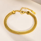 Vintage Mesh Link Bracelet for Women - Thick Chain Stainless Steel