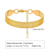 Vintage Mesh Link Bracelet for Women - Thick Chain Stainless Steel