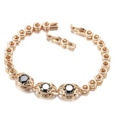 Zircon Chunky Chain Bracelets 585 Rose Gold Daily Wear Fine Jewelry