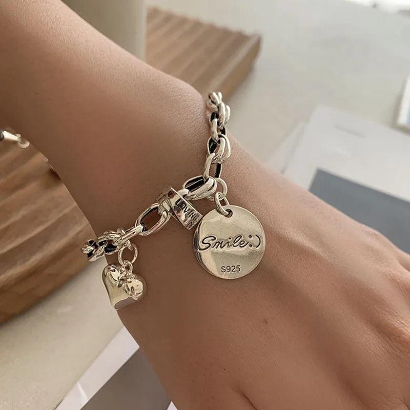 Foxanry Silver Punk Chain Bracelet Vintage Party Jewelry