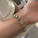 Foxanry Silver Punk Chain Bracelet Vintage Party Jewelry
