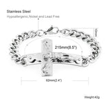 Catholic Crucifix Cross Bracelet Stainless Steel Christ Cuff Bracelet