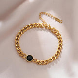 Stainless Steel Thick Chain Bracelet for Women Geometric Punk Hip-Hop Jewelry