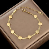 Stainless Steel Thick Chain Bracelet for Women Geometric Punk Hip-Hop Jewelry