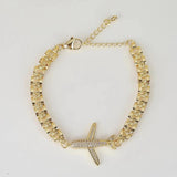 Rose Chain Bracelet CZ Virgin Mary Zircon Aircraft Bracelet
