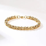 Punk Heavy Byzantine Chain Men's Bracelet Solid Thick Metal Stainless Steel