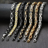 Punk Heavy Byzantine Chain Men's Bracelet Solid Thick Metal Stainless Steel