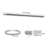 Punk Heavy Byzantine Chain Men's Bracelet Solid Thick Metal Stainless Steel