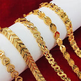 Dubai African Women Hand Bracelets Bangle Copper Plated Wide Chain