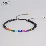 7 Colors Lucky Chakra Natural Stone Bracelet Beads Adjustable Bracelet