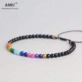 7 Colors Lucky Chakra Natural Stone Bracelet Beads Adjustable Bracelet