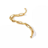Stainless Steel Bangle Bracelet for Women, Golden Metal Texture Jewelry