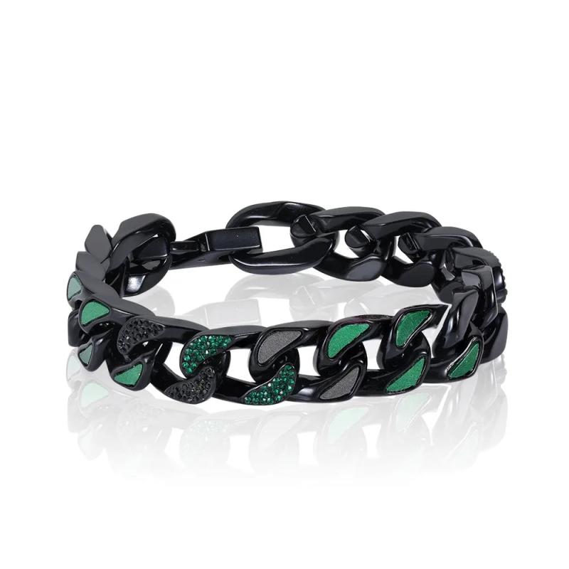 Stainless Steel Miami Cuban Hip Hop Men's Bracelet Titanium Steel Couple Bangle