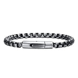 Vintage Silver Stainless Steel Bracelet for Men 6mm Box Chain