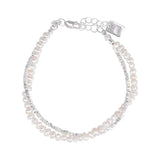 Foxanry Geometric Pearl Bracelet Double-layered Chain Gift