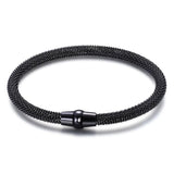 Stainless Steel Cable Mesh Bracelet Bangle with Magnet Clasp
