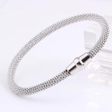 Stainless Steel Cable Mesh Bracelet Bangle with Magnet Clasp