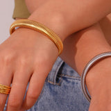 Stylish 10mm Wide Stainless Steel Bracelet Silver