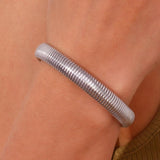 Stylish 10mm Wide Stainless Steel Bracelet Silver