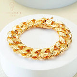 Customizable Gold-Plated Cuban Chain Bracelet for Men and Women