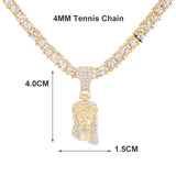 Jesus Christ Face Pendant Necklace Iced Out Crystal Charm Hip Hop Jewelry