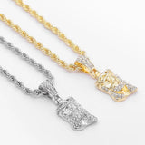 Jesus Christ Face Pendant Necklace Iced Out Crystal Charm Hip Hop Jewelry