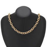 1m Stainless Steel Chunky Chains Textured Punk Choker Necklace