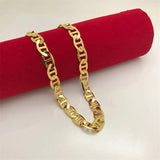 Korea 24K Necklace Plating Side Necklace For Men & Women Jewelry Gift 8MM50CM