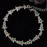 Mewanry Sparkling Zircon Bracelet For Women Vintage Star Geometric