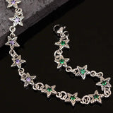 Mewanry Sparkling Zircon Bracelet For Women Vintage Star Geometric