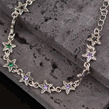 Mewanry Sparkling Zircon Bracelet For Women Vintage Star Geometric