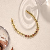 European American Zircon Women Bracelet 18k Plated Chunky Teen Girls Party Jewel