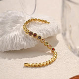 European American Zircon Women Bracelet 18k Plated Chunky Teen Girls Party Jewel