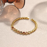 European American Zircon Women Bracelet 18k Plated Chunky Teen Girls Party Jewel