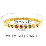European American Zircon Women Bracelet 18k Plated Chunky Teen Girls Party Jewel