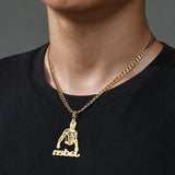 Goxijite Children's Name Necklace Stainless Steel Custom Cartoon Nameplate Gift