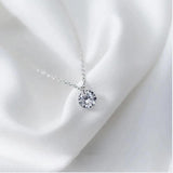 925 Silver Zircon CZ Pendant Choker Necklace for Women