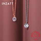 925 Silver Zircon CZ Pendant Choker Necklace for Women