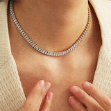 Tennis CZ Choker Necklace Crystal Iced Out Zirconia Collar Short Chain