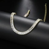 Tennis CZ Choker Necklace Crystal Iced Out Zirconia Collar Short Chain