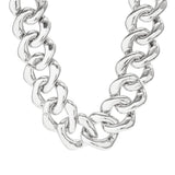 Thick Silver Collar CCB Buckle Cuban Chain Short Necklace Party Jewelry Gift