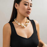 Exaggerated Big Ball Bead Short Necklace Pearl Choker Women Jewelry