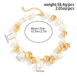 Exaggerated Big Ball Bead Short Necklace Pearl Choker Women Jewelry