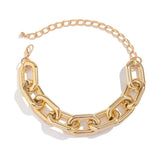 Chunky Metal Cross Chain Choker Necklace for Women Punk