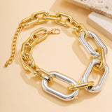 CCB Linked Chains Short Choker Necklace for Women Large Collar