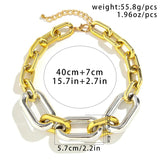 CCB Linked Chains Short Choker Necklace for Women Large Collar