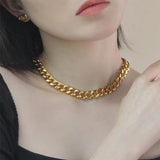 Thick Miami Cuban Link Chain Necklace Stainless Steel Jewelry