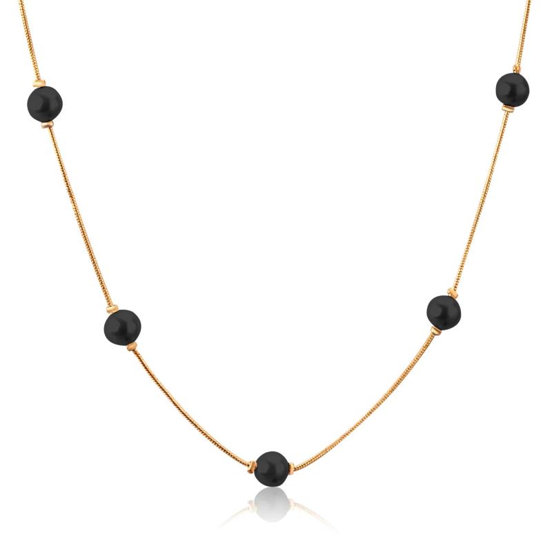 Pearl Pendant Necklace Stainless Steel Snake Chain Choker