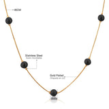 Pearl Pendant Necklace Stainless Steel Snake Chain Choker